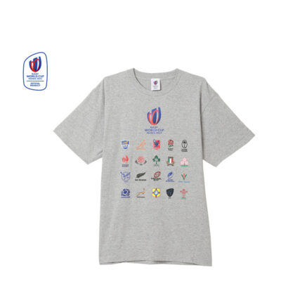 ラグビーワールドカップ2023 フランス Tシャツ・グレー 20 UNIONS